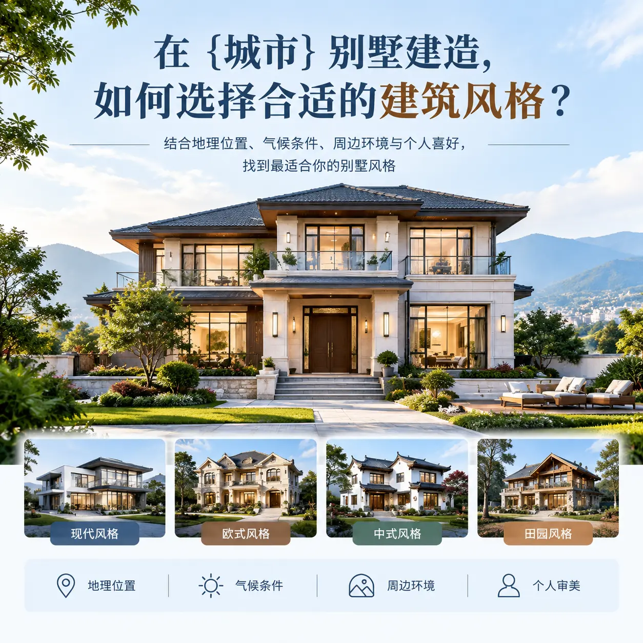 在 独山 别墅建造，如何选择合适的建筑风格？